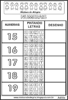 Atividades com numerais e quantidades