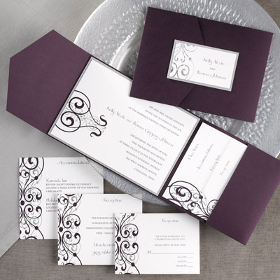 Pocket Invitations are funtional popular and gorgeous The Purple Mermaid 
