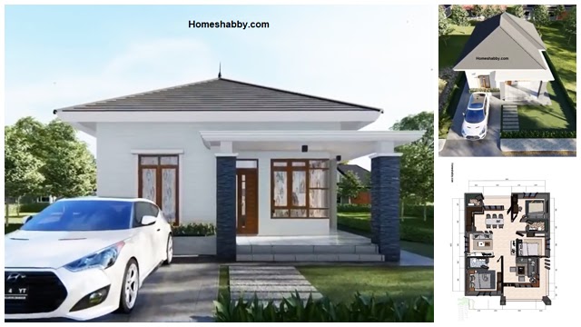 Desain dan Denah Rumah Sederhana 8 x 12 m dengan 3 Kamar ...