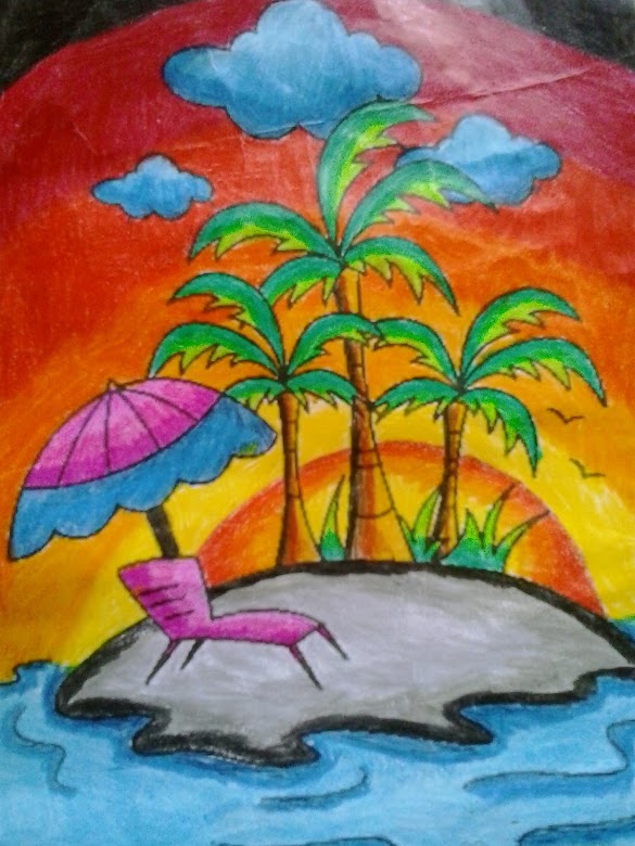 Mewarnai Pemandangan Alam Dengan Crayon : Sketsa Menggunakan Oil Pastel - Mewarnai menggunakan ... : Cara menggambar dan mewarnai pemandangan alam mudah.