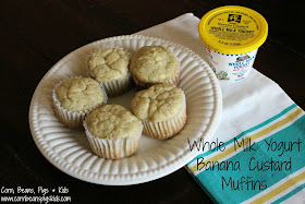 Whole Milk Yogurt Banana Custard Muffins #AEdairy #dairymonth #sponsored