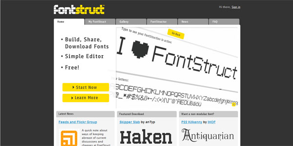 Create your fonts for free with Fontstruct