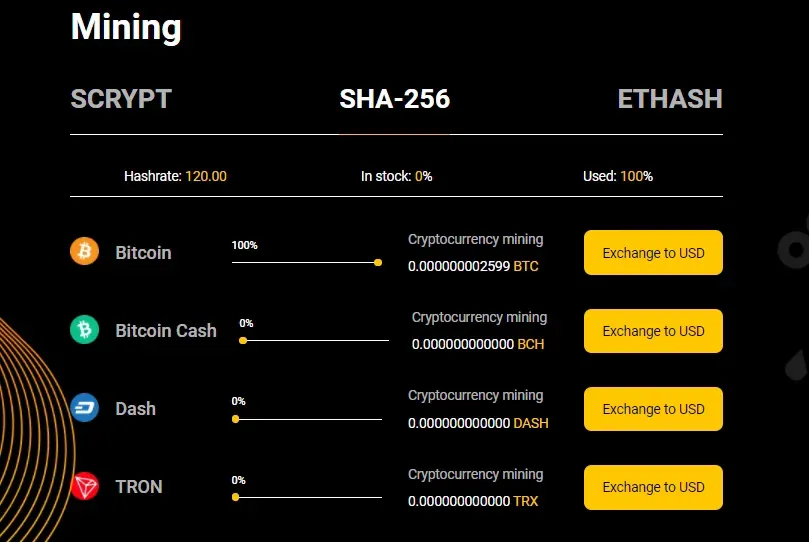 Пополнение баланса в Cloud Mining Mineex 3