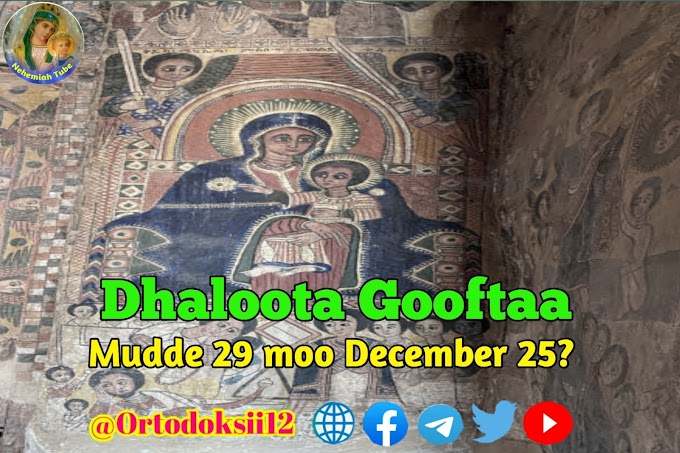 Guyyaan dhaloota Gooftaa keenya Qoricha keenya Iyyesuus Kiristoos Mudde 29 moo December 25 dha?