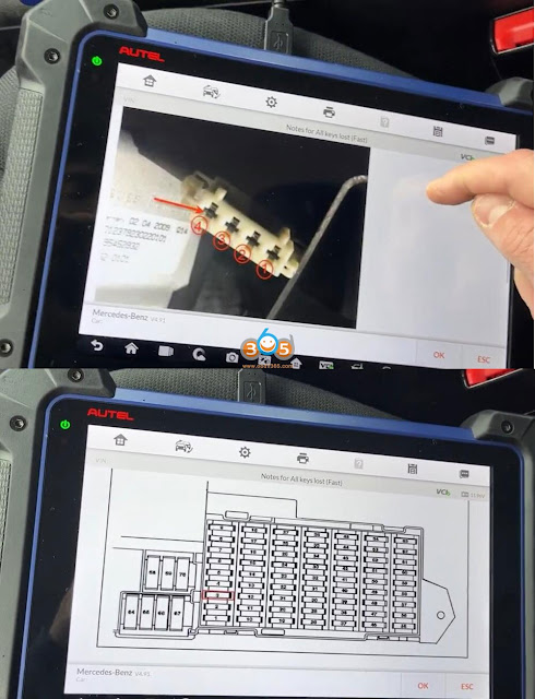 Program Mercedes W169 AKL with Autel IM608 on Vehicle 2