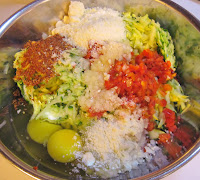 ingredients for zucchini & summer squash fritters