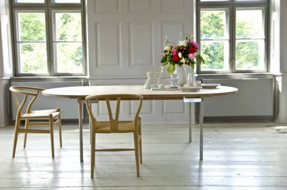 Slow living dining area with Danish wishbone chairs - found on Hello Lovely Studio