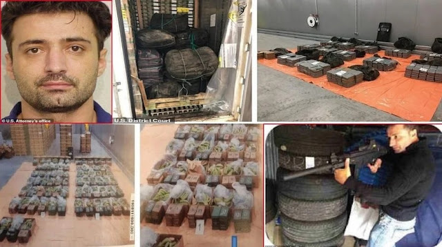 Montage of some photos of Ylli Didani and the seized drug packages related to him