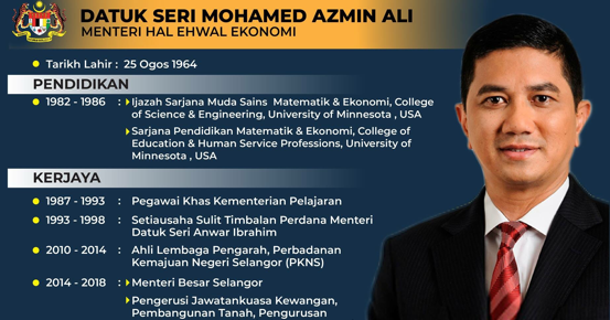 Biodata Menteri Hal Ehwal Ekonomi Datuk Seri Mohamed Azmin Ali Inilah Realiti