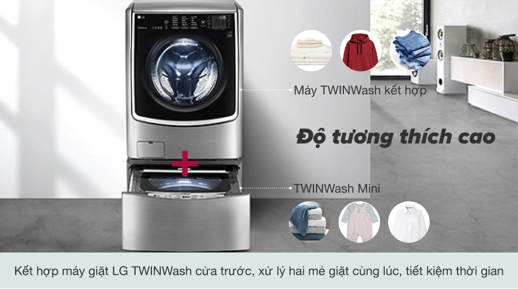 Máy giặt LG TWINWash Mini 3.5 kg T2735NWLV