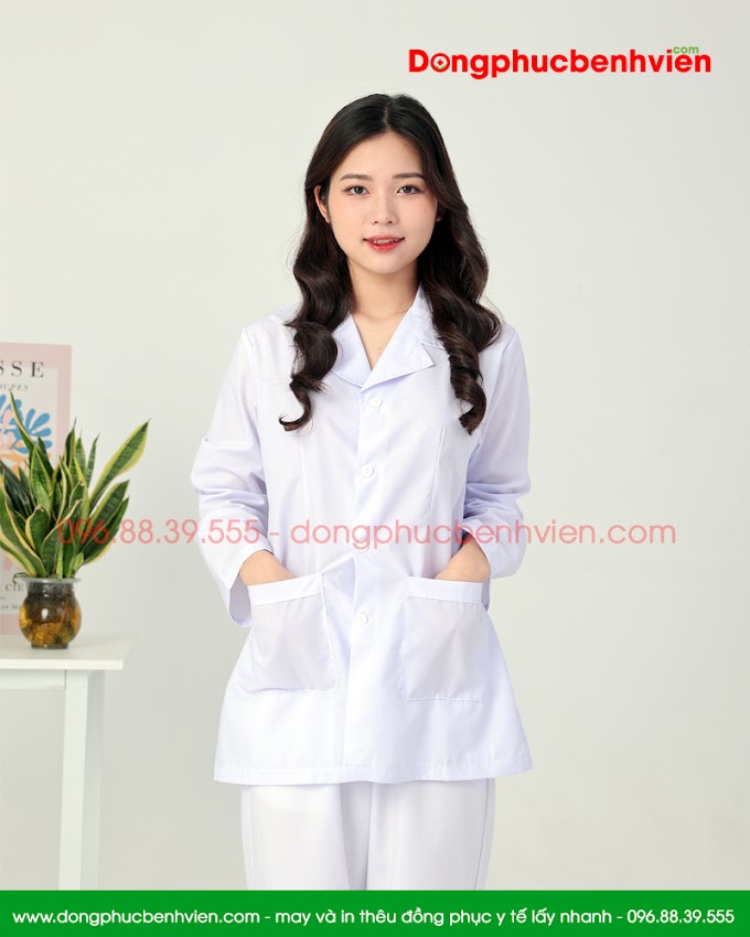 Áo blouse nữ dài tay - áo blouse nữ y tá, dược sĩ nữ dài tay