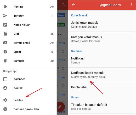 Cara Mengganti Nada Notifikasi Pesan Masuk Gmail di Android