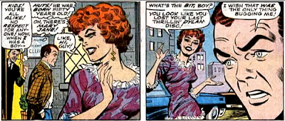 Amazing Spider-Man #65, jim mooney, john romita, as harry leaves his father's club, he's spotted by mary jane watson, who seems to be working as a prostitute, she asks him if he wants to go off for a good time but he's too worried about his father to indulge her