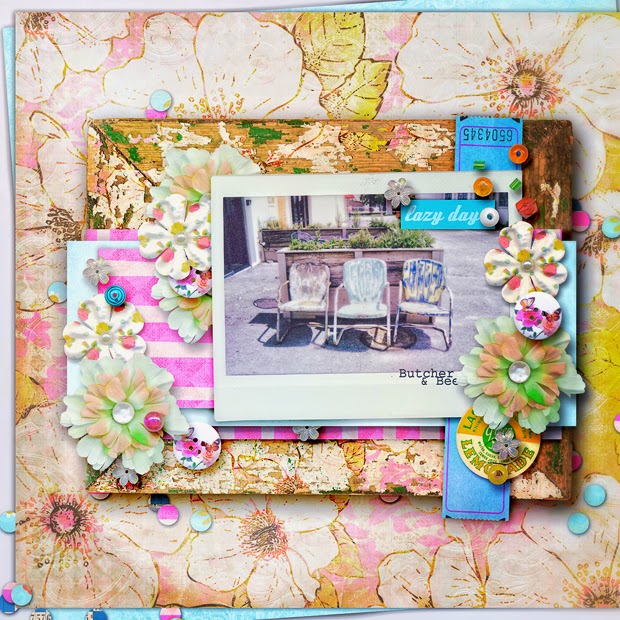 Lazy Day // Scrapbook Layout // 12x12 // Hello Summer by Juliana Kneipp and Studio Basic
