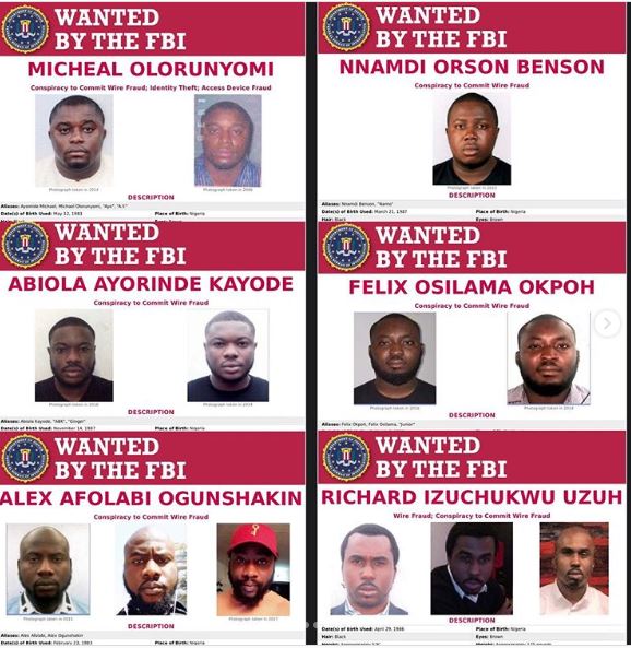 FBI Lists 6 Nigerians Among Most Wanted Cyber Criminals.