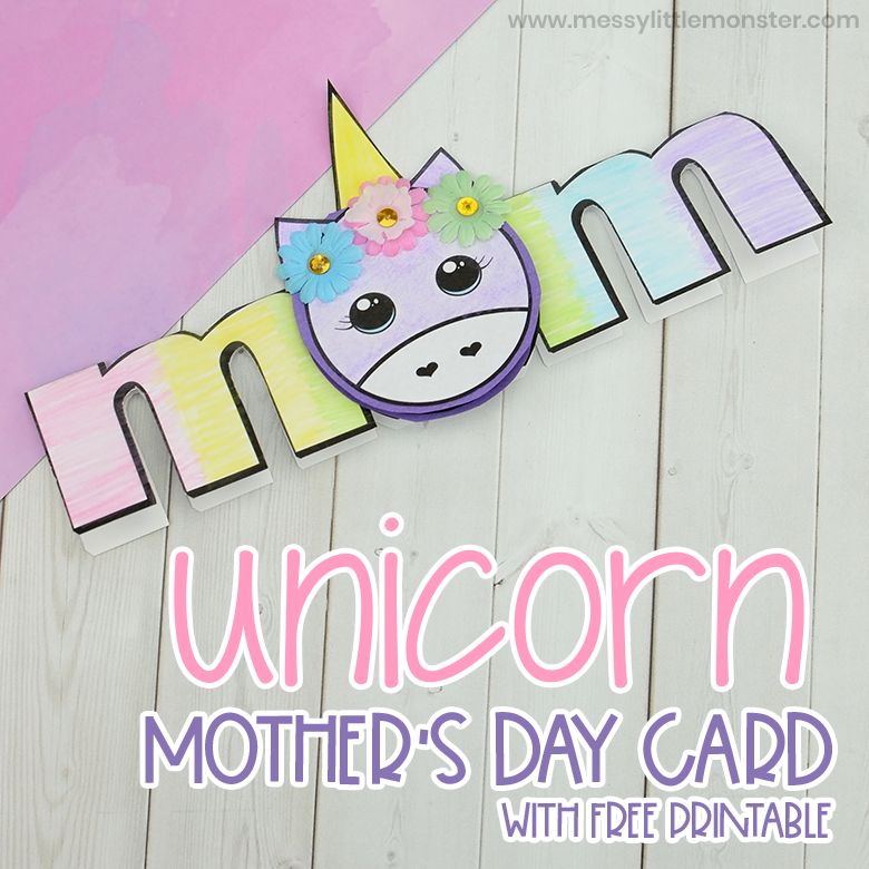 Printable Unicorn Mother's Day Craft for Kids