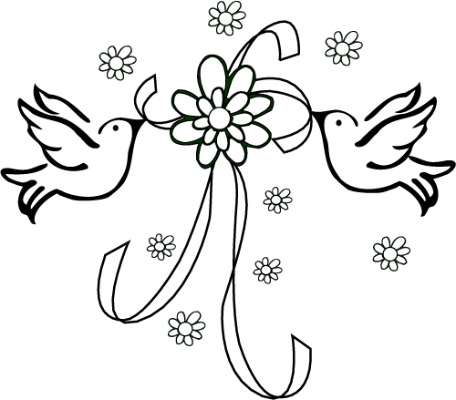 beautiful bird wedding coloring pages