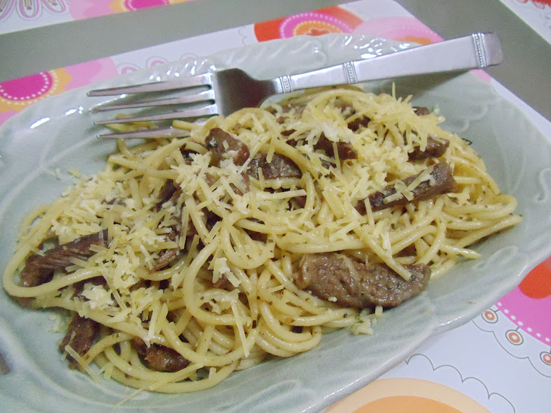 Life is colorful: Step by Step Spaghetti Beef Aglio Olio