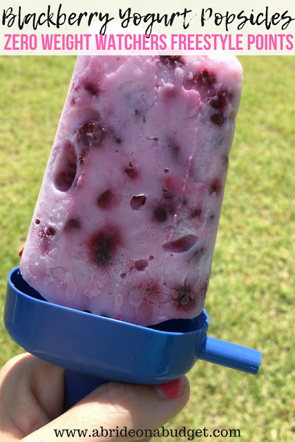 If you're looking for a diet friendly treat, check out these Blackberry Yogurt Popsicles from www.abrideonabudget.com. They're ZERO Weight Watchers Freestyle Points.