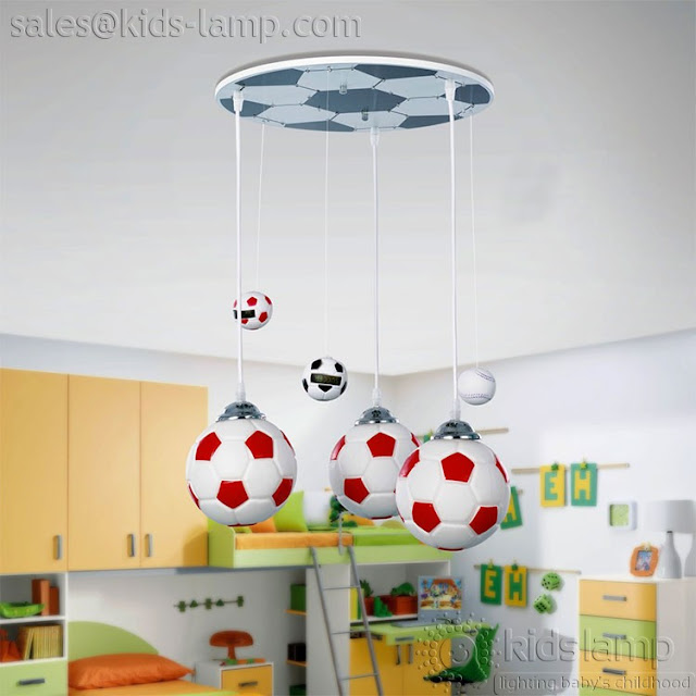 Kids bedroom sports basketball football ceiling lamps