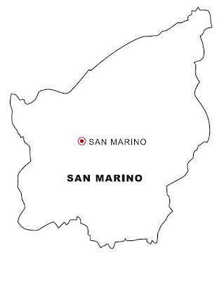 Mapa de San Marino para colorear