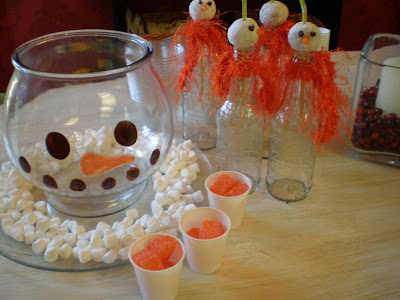 Donut hole bottle toppers, snowman punch bowl tutorial, Matthew Mead