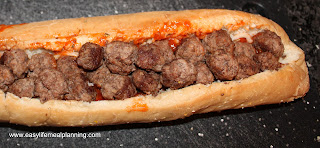 French Bread Mine Meatball Pizza