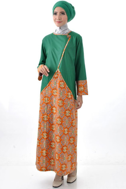 50 Gambar  Model Baju  Batik Gamis  Kombinasi Terbaru Ayeey com