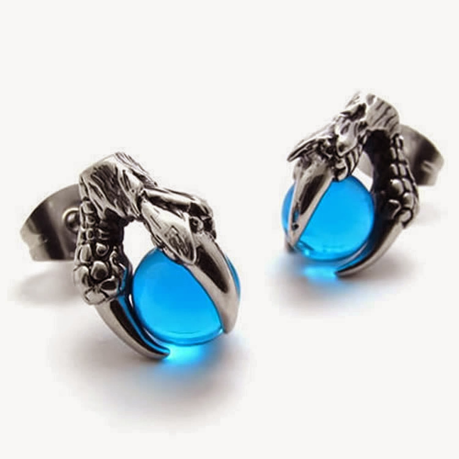 dragon blue stone earrings
