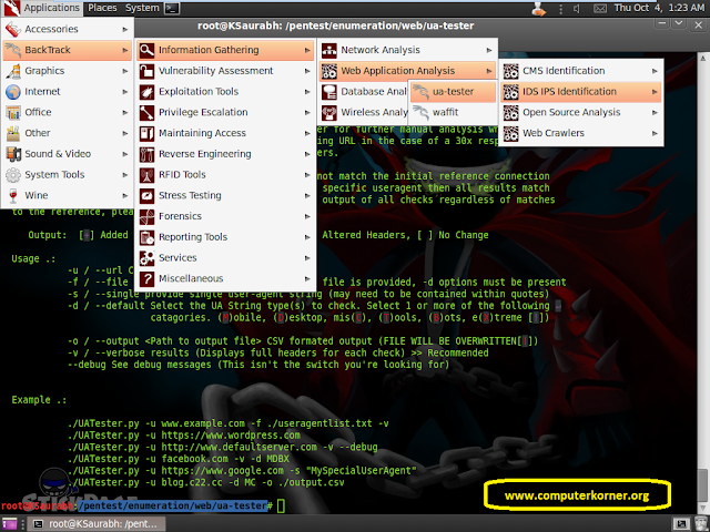 UA-Tester - Information Gathering Tool | Tutorial | Backtrack 5 R3