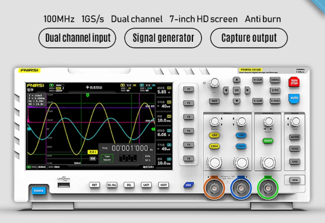 TFT LCD Display Screen Portable Digital Oscilloscope 2 In 1 Dual Channel Input Signal Generator