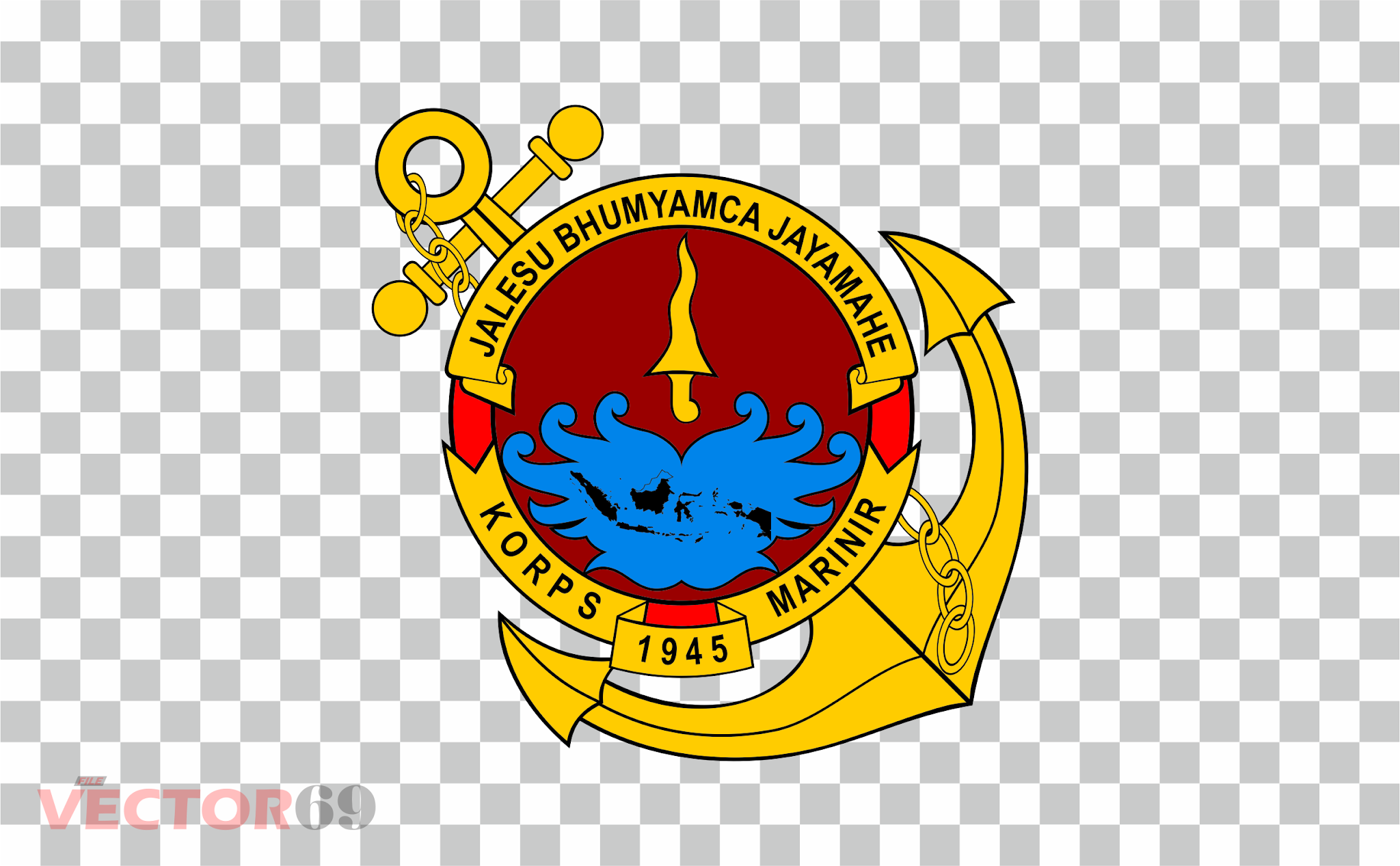 Korps Marinir Indonesia Logo - Download Vector File PNG (Portable Network Graphics)