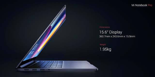 Xiaomi mi notebook pro comes with 15.6" dispaly