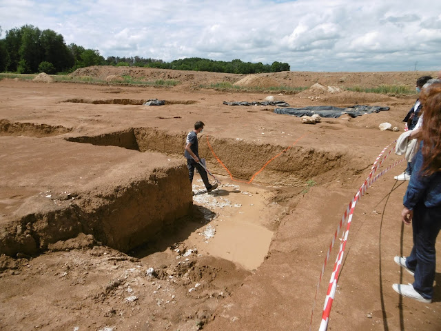 Boundary ditch on a gallo-roman archaeological dig, Indre et Loire, France. Photo by Loire Valley Time Travel.