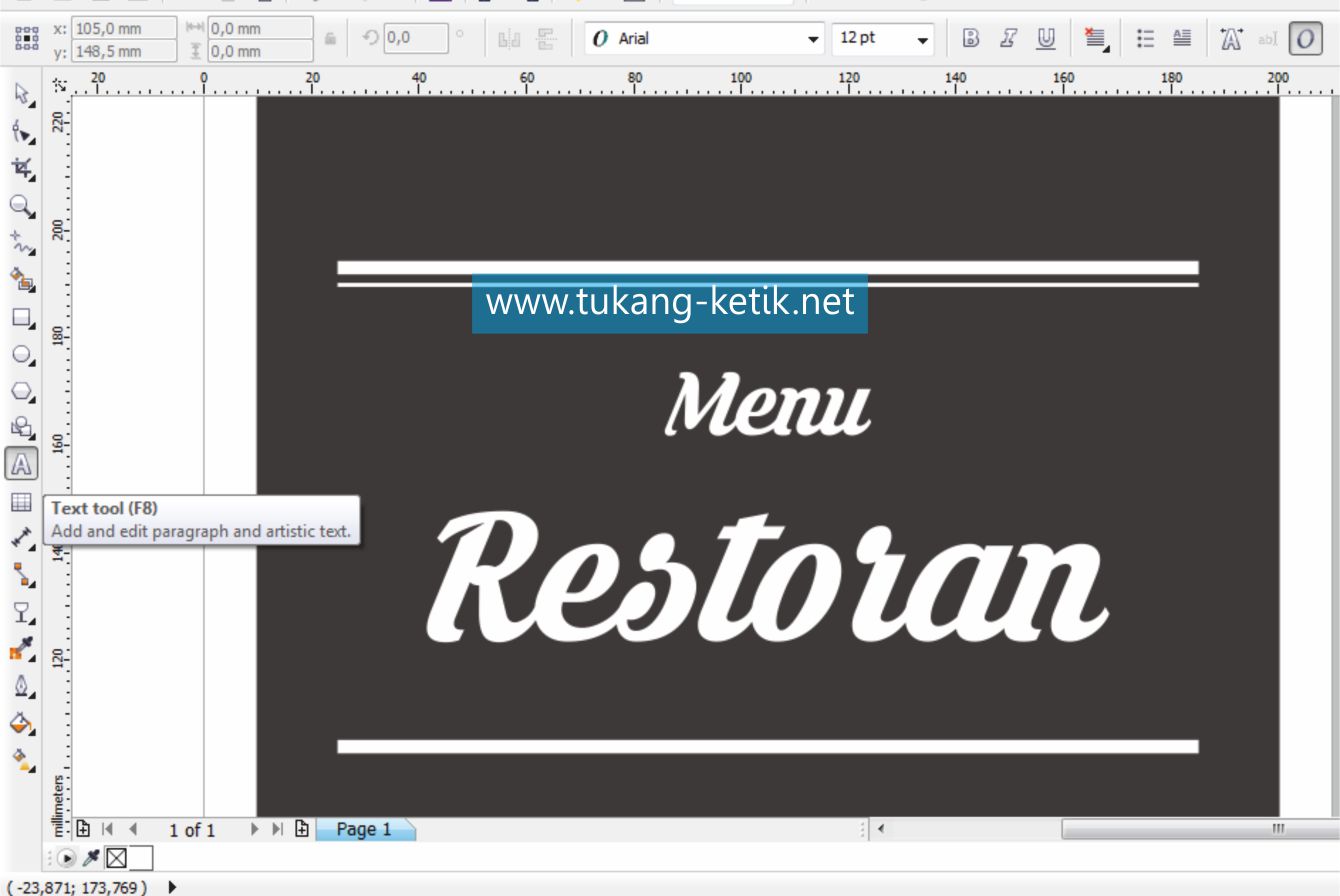 Belajar CorelDRAW X6 Cara  Membuat  Desain  Cover Menu  