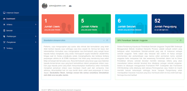 SPK Rangking Sekolah Unggulan dengan Metode AHP Berbasis Web