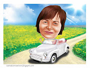 gift caricature, woman caricature, woman car driver caricature, car cartoon. . (carin nw)