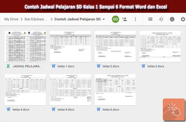 Contoh Jadwal Pelajaran SD Kelas 1 Sampai 6 Format Word 