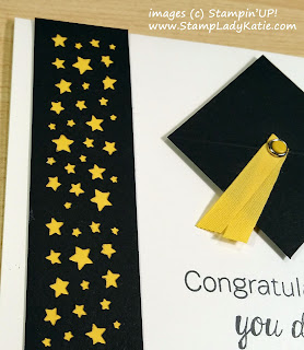 Graduation Card madde with Stampin'UP!'s Confetti Stars Border Punch