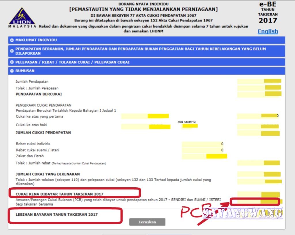 Cara cara isi borang income tax 2014 sayangwang