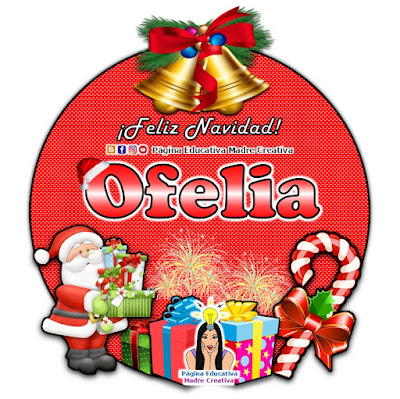 Nombre Ofelia - Cartelito por Navidad nombre navideño