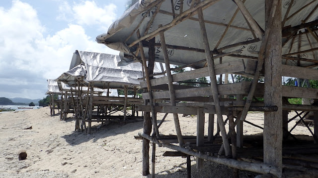 day-use cottages at the white sand beach of Brgy. Garawon, Hernani, Eastern Samar