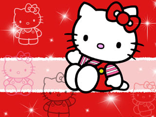 Hello Kitty kartun warna merah
