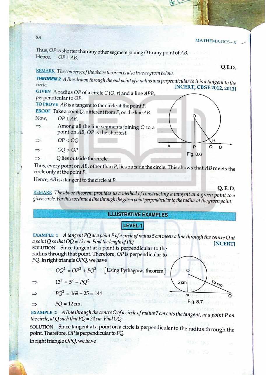 RD Sharma Class 10 Mathematics | Chapter8: Circles