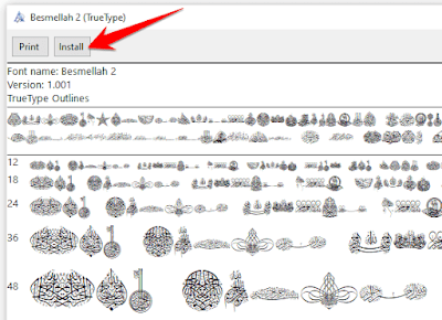 Cara Install Font Kaligrafi Arab