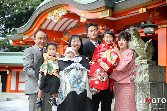 豊中稲荷神社で七五三出張撮影