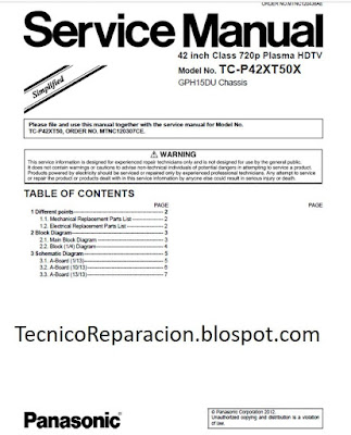 panasonic tc-p42xt50x GPH15DU DIAGRAMA SERVICE MANUAL