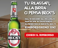 Logo ''Beck's ti regala la birra '' : spendi e riprendi 10€ con la operazione di cashback
