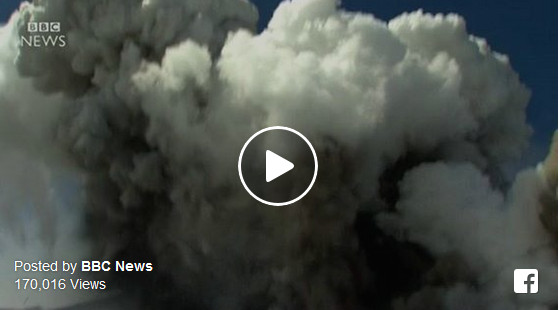 The moment a BBC crew get caught up in a volcanic blast on Mount Etna.