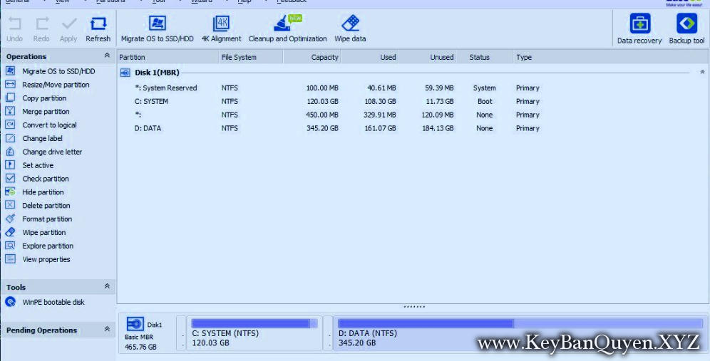 EaseUS Partition Master 13.0 Technician WinPE Edition ISO, File Boot giúp bạn phân vùng  và  cứu hộ hệ thống